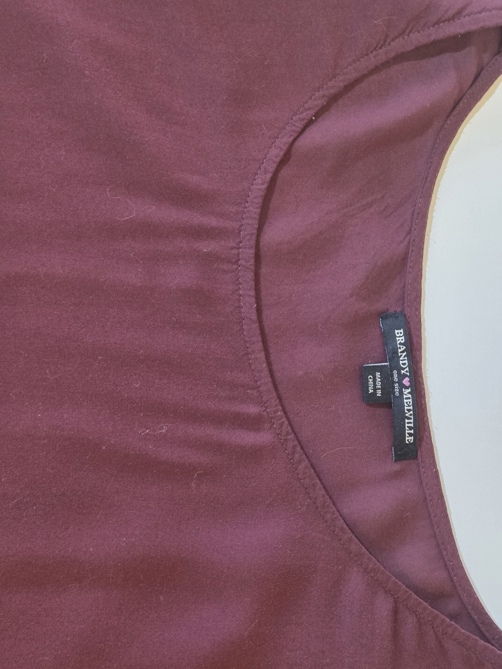 Brandy Melville Burgundy Short-Sleeve Babydoll Tunic - Picture 6 of 8